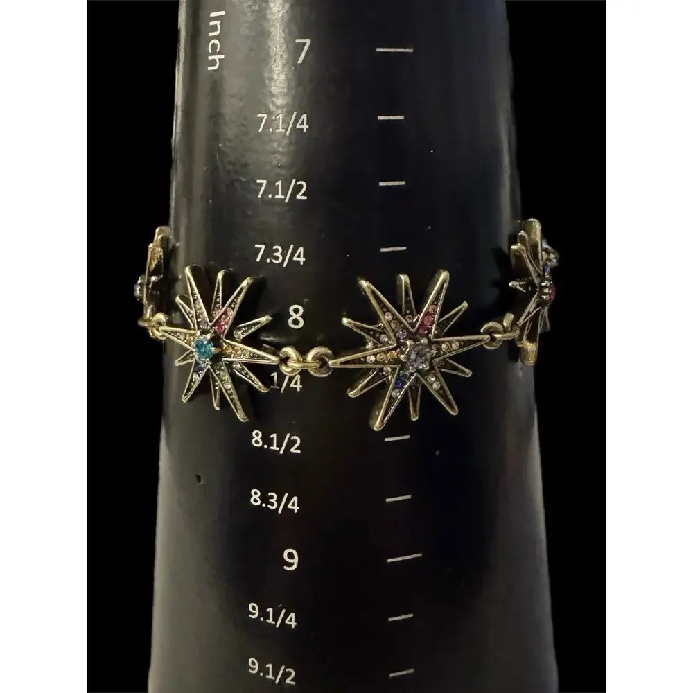 Authentic Kirks Folly Multi-Color Crystal Rainbow Twinkle Star Bracelet Adjust - Picture 7 of 8